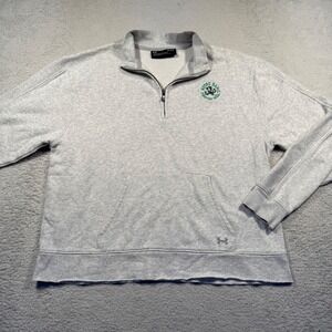 Under Armour Notre Dame Irish Loose Fit Gray 1/4 Zip Sweatshirt Raw Hem Womens L